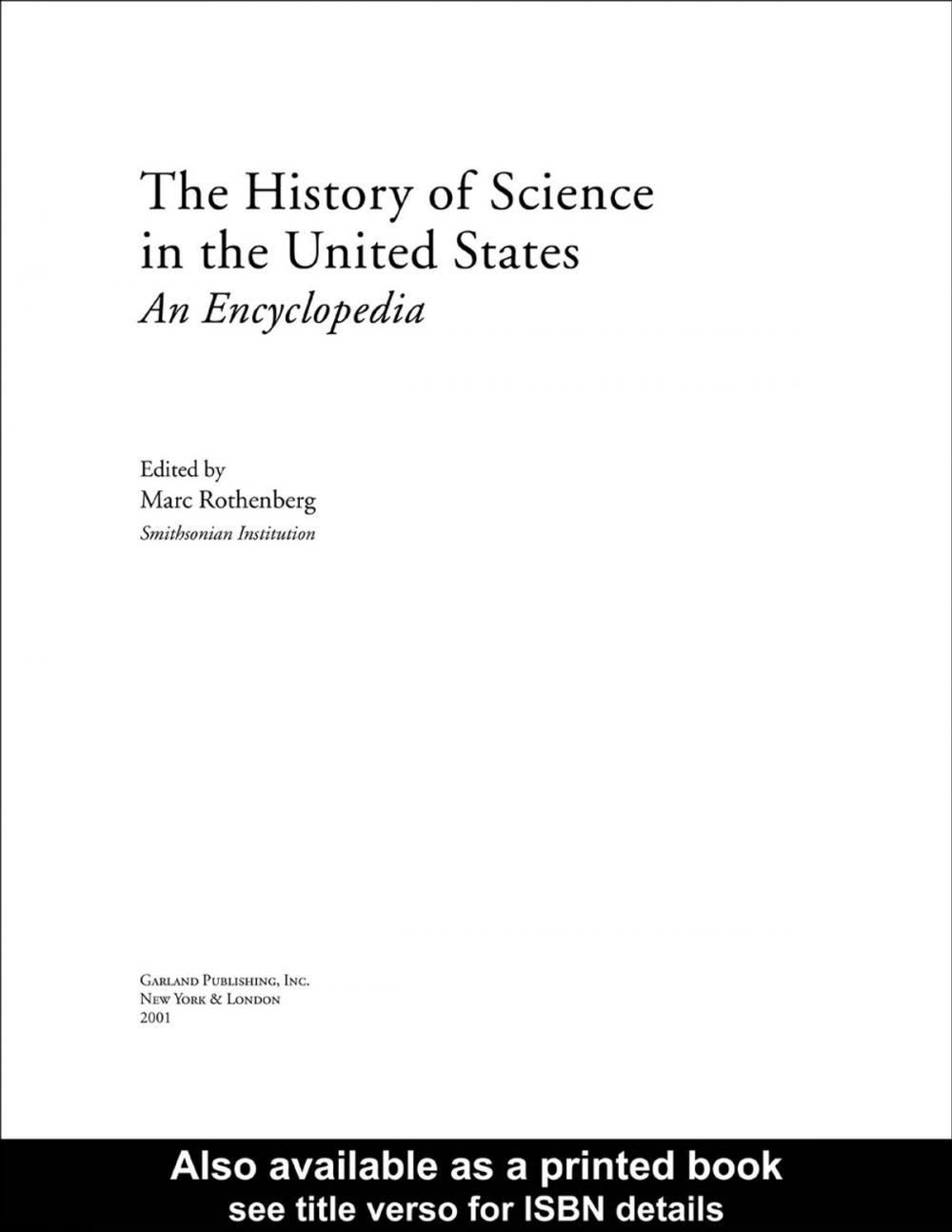 Big bigCover of History of Science in United States