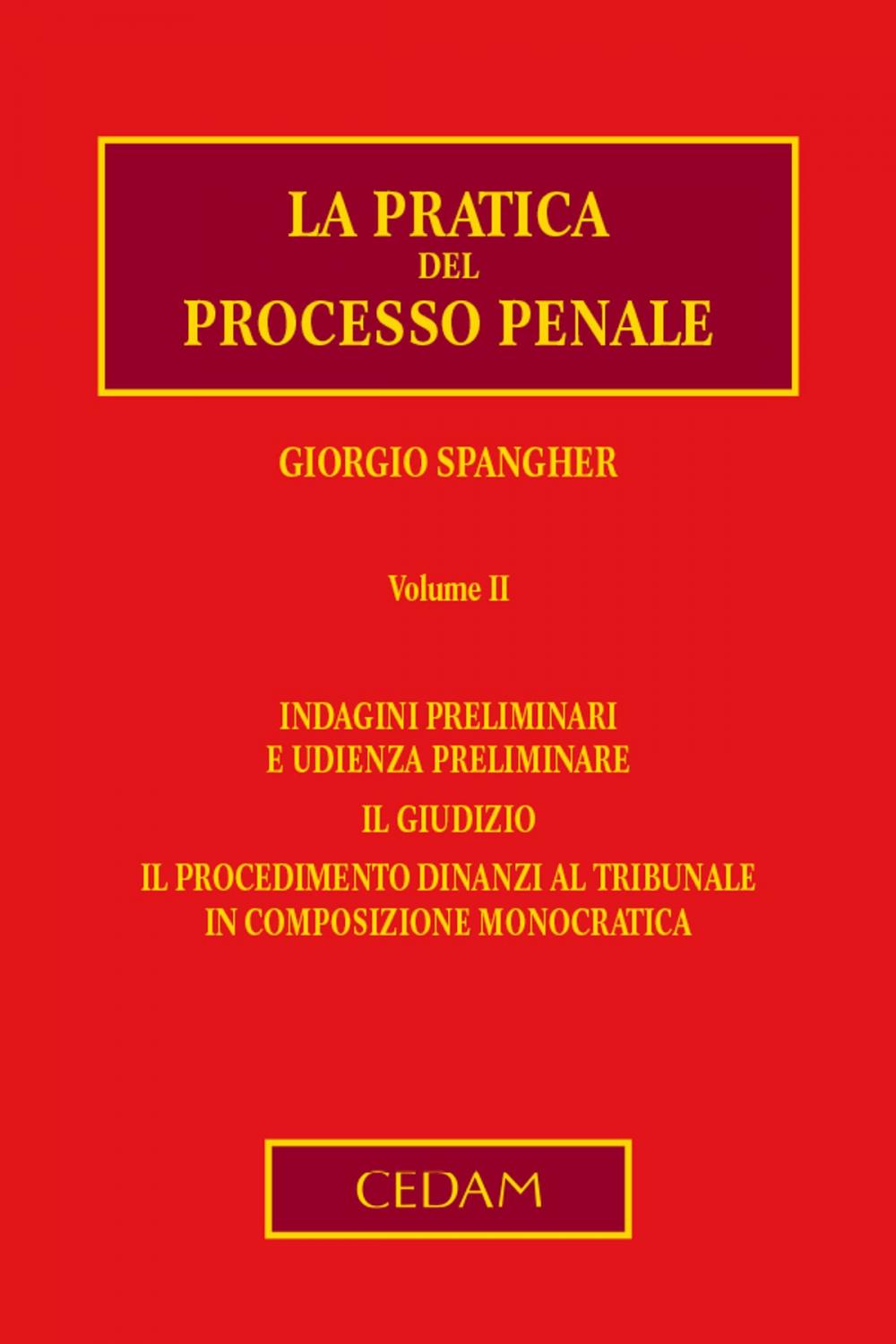 Big bigCover of La pratica del processo penale. Volume II
