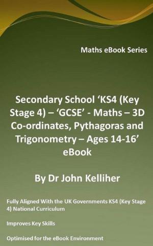 Book cover of Secondary School ‘KS4 (Key Stage 4) – ‘GCSE’ - Maths – 3D Co-ordinates, Pythagoras and Trigonometry – Ages 14-16’ eBook