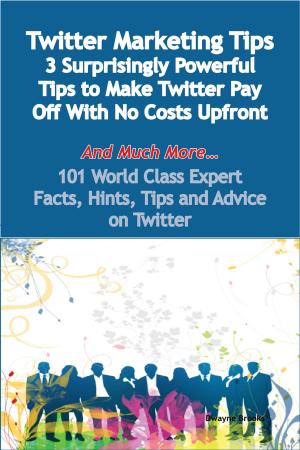 bigCover of the book Twitter Marketing Tips - 3 Surprisingly Powerful Tips to Make Twitter Pay Off With No Costs Upfront - And Much More - 101 World Class Expert Facts, Hints, Tips and Advice on Twitter by 