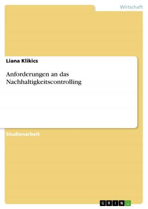 Cover of the book Anforderungen an das Nachhaltigkeitscontrolling by Frank Stüdemann