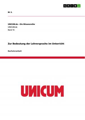 Cover of the book Zur Bedeutung der Lehrersprache im Unterricht by Isabell Traue