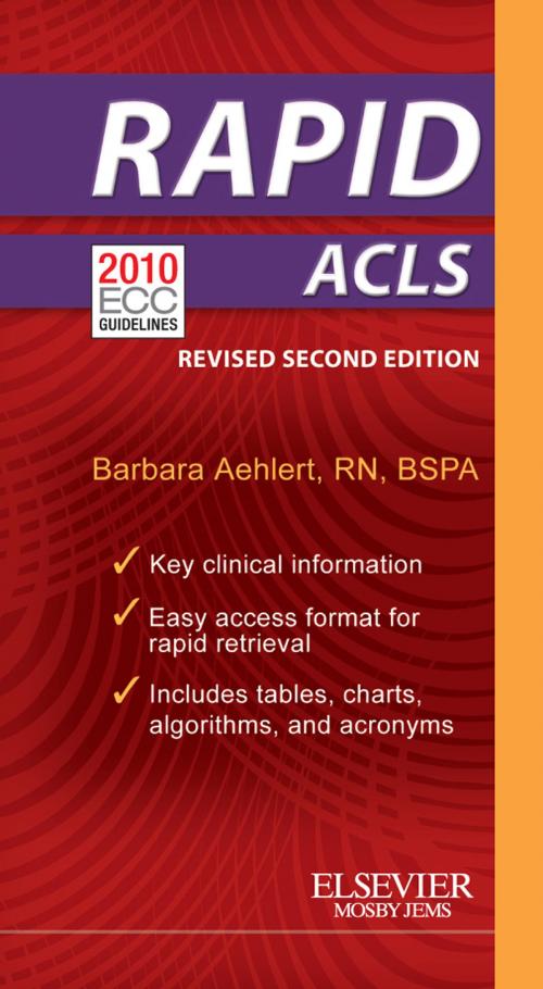 Cover of the book RAPID ACLS - Revised Reprint by Barbara J Aehlert, Elsevier Health Sciences