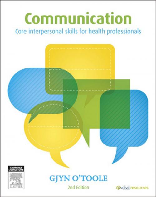 Cover of the book Communication by Gjyn O'Toole, MEdStud, BA, GradDipTEFL, DipOT, Elsevier Health Sciences