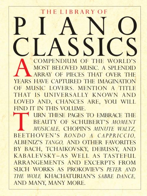 Cover of the book The Library of Piano Classics by Amsco Publications, Music Sales Limited