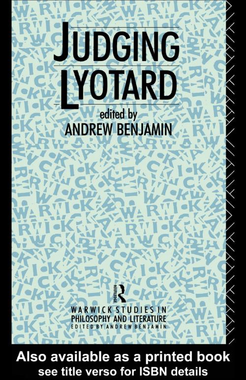 Cover of the book Judging Lyotard by , Taylor and Francis