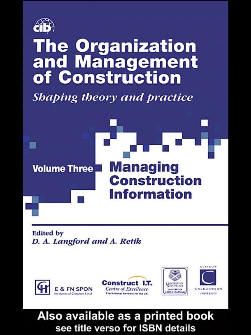 Cover of the book The Organization and Management of Construction by , CRC Press