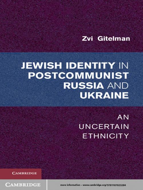 Cover of the book Jewish Identities in Postcommunist Russia and Ukraine by Professor Zvi Gitelman, Cambridge University Press
