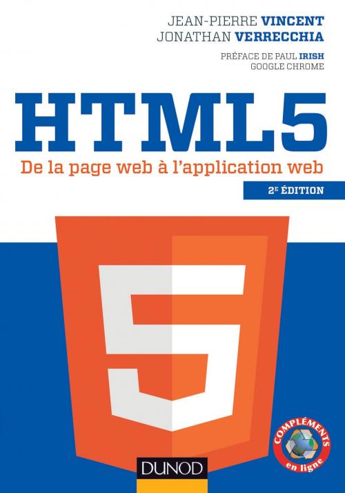 Cover of the book HTML5 - 2e éd. by Jean-Pierre Vincent, Jonathan Verrecchia, Dunod