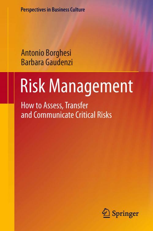 Cover of the book Risk Management by Antonio Borghesi, Barbara Gaudenzi, Springer Milan