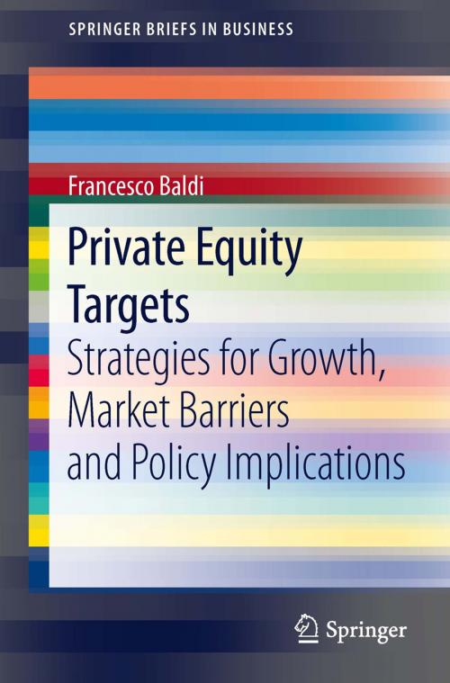 Cover of the book Private Equity Targets by Francesco Baldi, Springer Milan