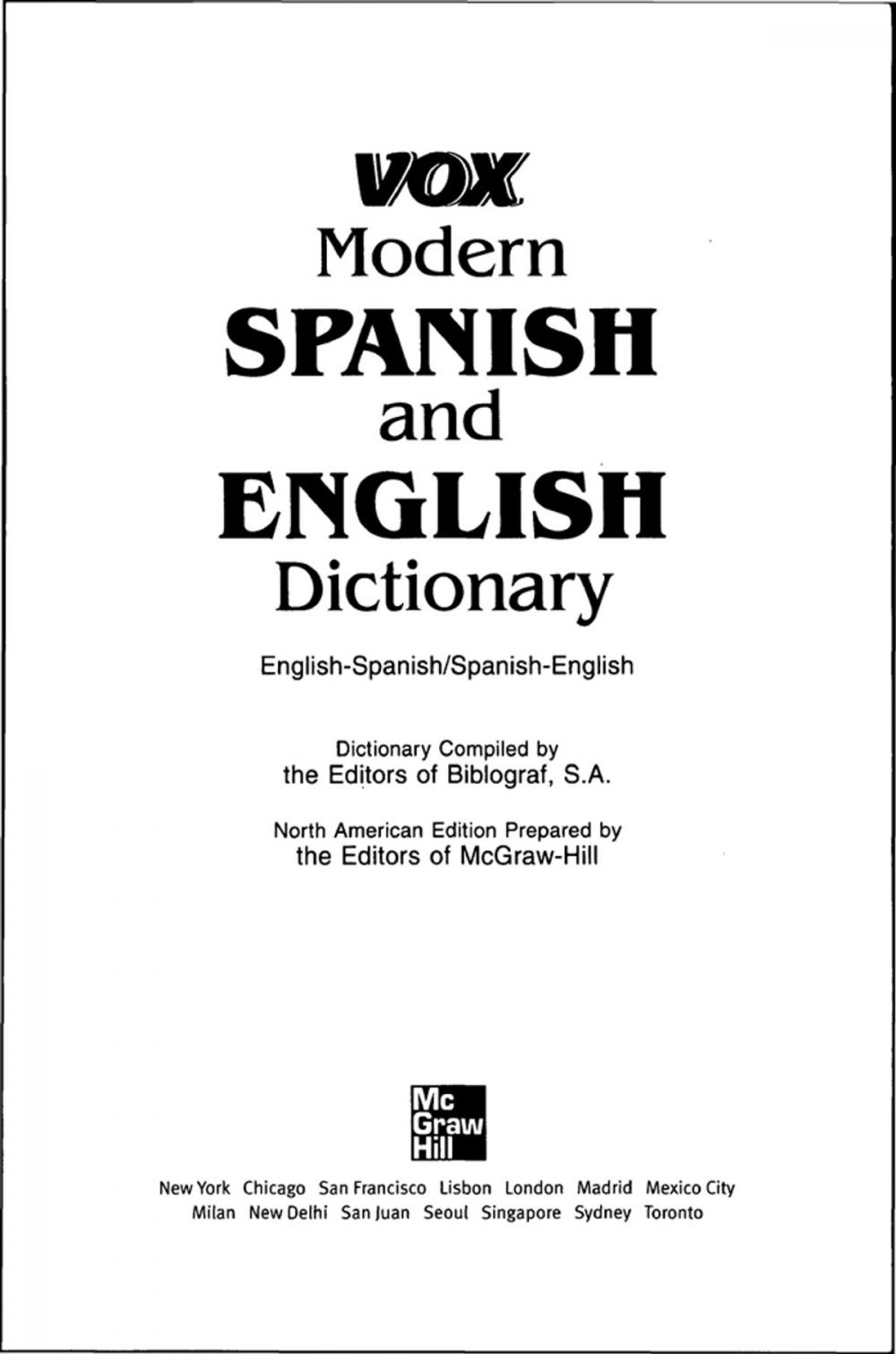 Big bigCover of Vox Modern Spanish and English Dictionary
