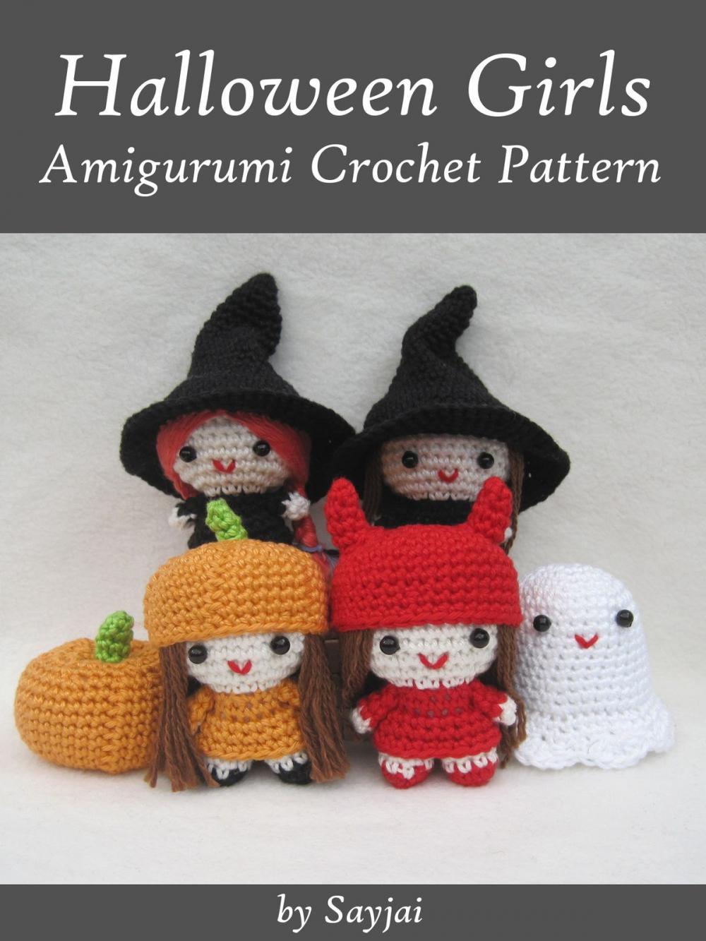 Big bigCover of Halloween Girls Amigurumi Crochet Pattern