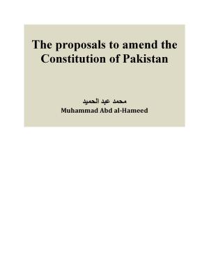 Book cover of The proposals for amending the Constitution of Pakistan