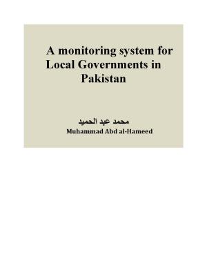 Cover of A monitoring system for Local Governments in Pakistan