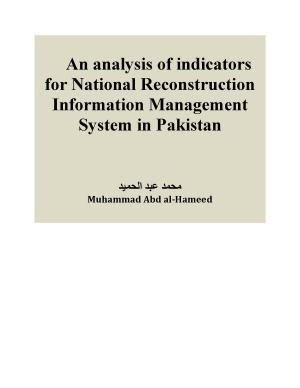 Book cover of An analysis of indicators for National Reconstruction Information Management System for Pakistan