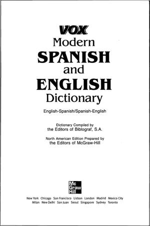 Book cover of Vox Modern Spanish and English Dictionary