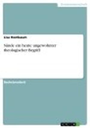 Cover of the book Sünde ein heute ungewohnter theologischer Begriff by Lisa Marlen Häßler