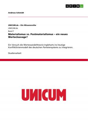 Book cover of Materialismus vs. Postmaterialismus - ein neues Wertecleavage?