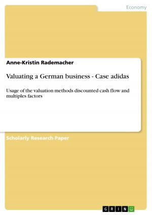 Cover of the book Valuating a German business - Case adidas by Paul Dickenson
