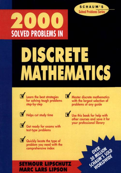 Cover of the book 2000 Solved Problems in Discrete Mathematics by Seymour Lipschutz, McGraw-Hill Education