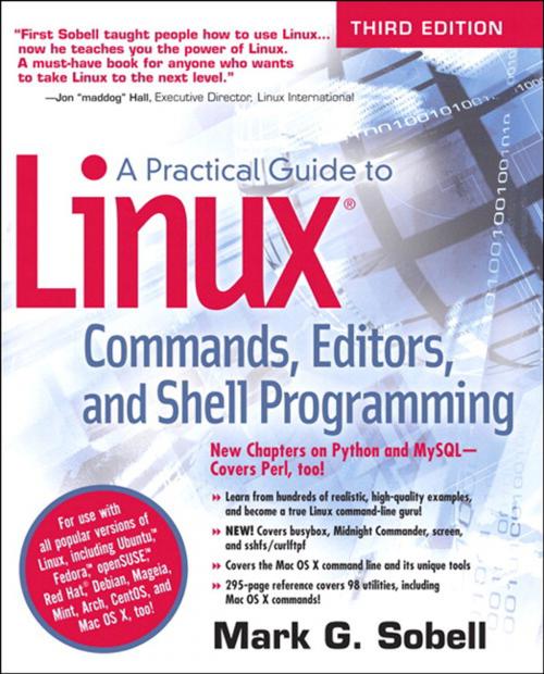 Cover of the book A Practical Guide to Linux Commands, Editors, and Shell Programming by Mark G. Sobell, Pearson Education