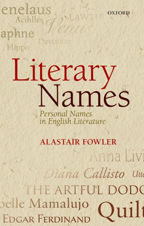 Cover of the book Literary Names by Alastair Fowler, OUP Oxford