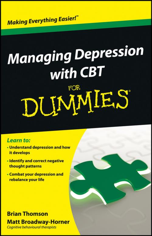 Cover of the book Managing Depression with CBT For Dummies by Brian Thomson, Matt Broadway-Horner, Wiley