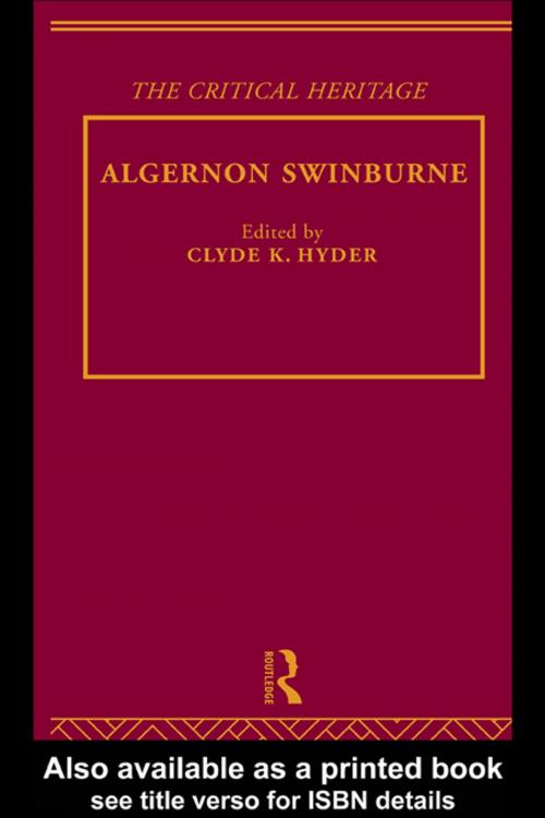 Cover of the book Algernon Swinburne by , Taylor and Francis