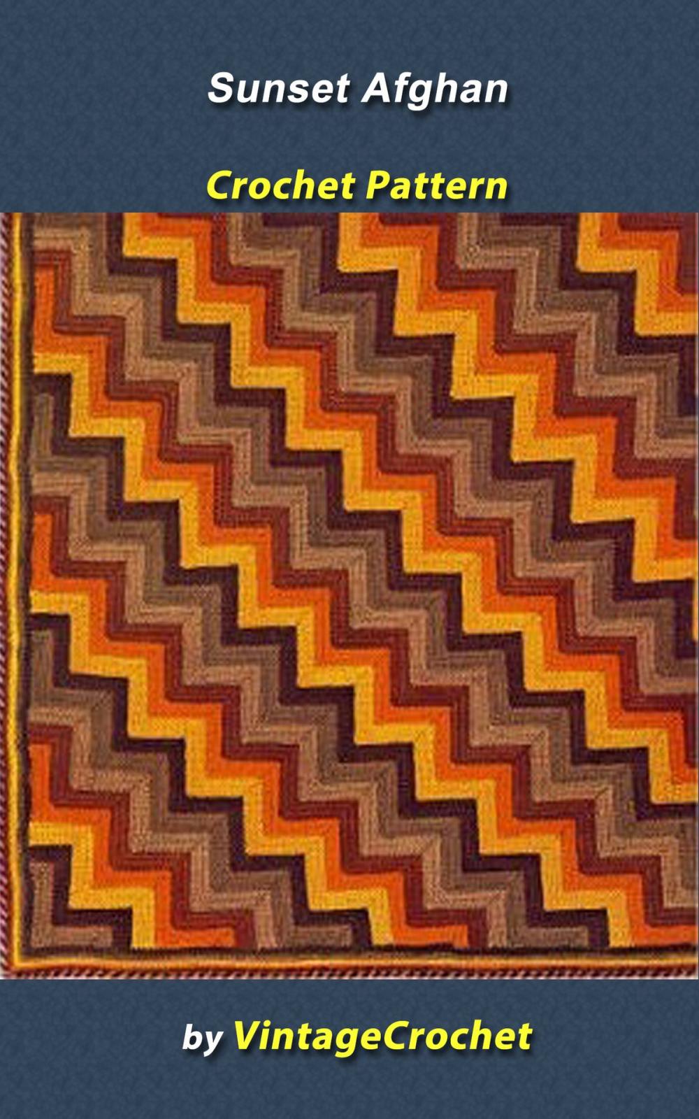Big bigCover of Sunset Afghan Vintage Crochet Pattern