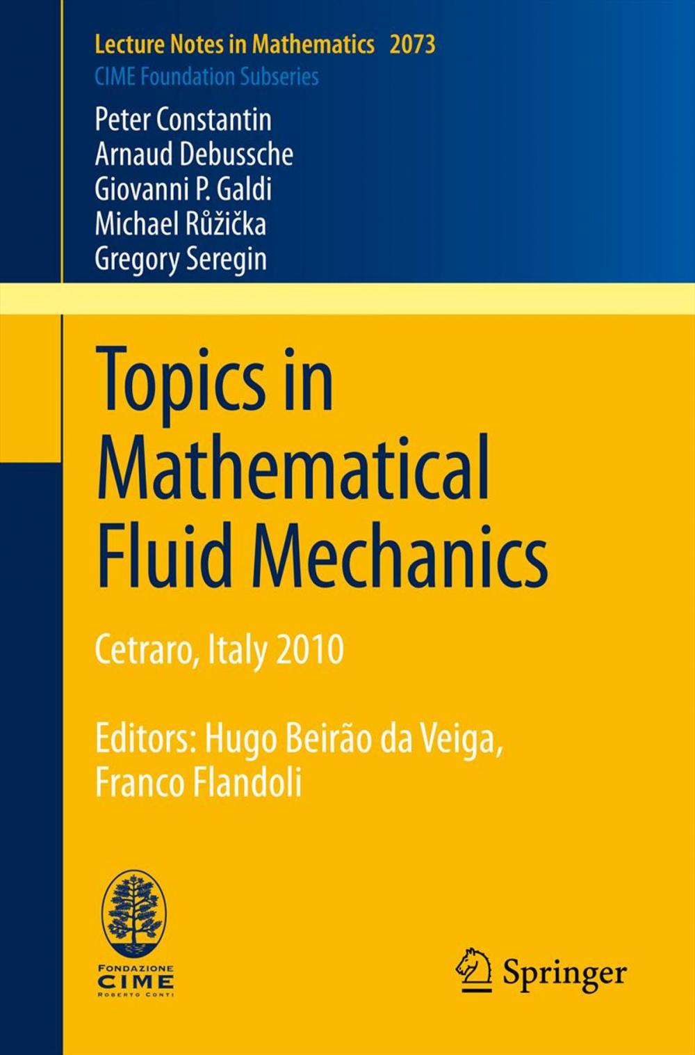 Big bigCover of Topics in Mathematical Fluid Mechanics