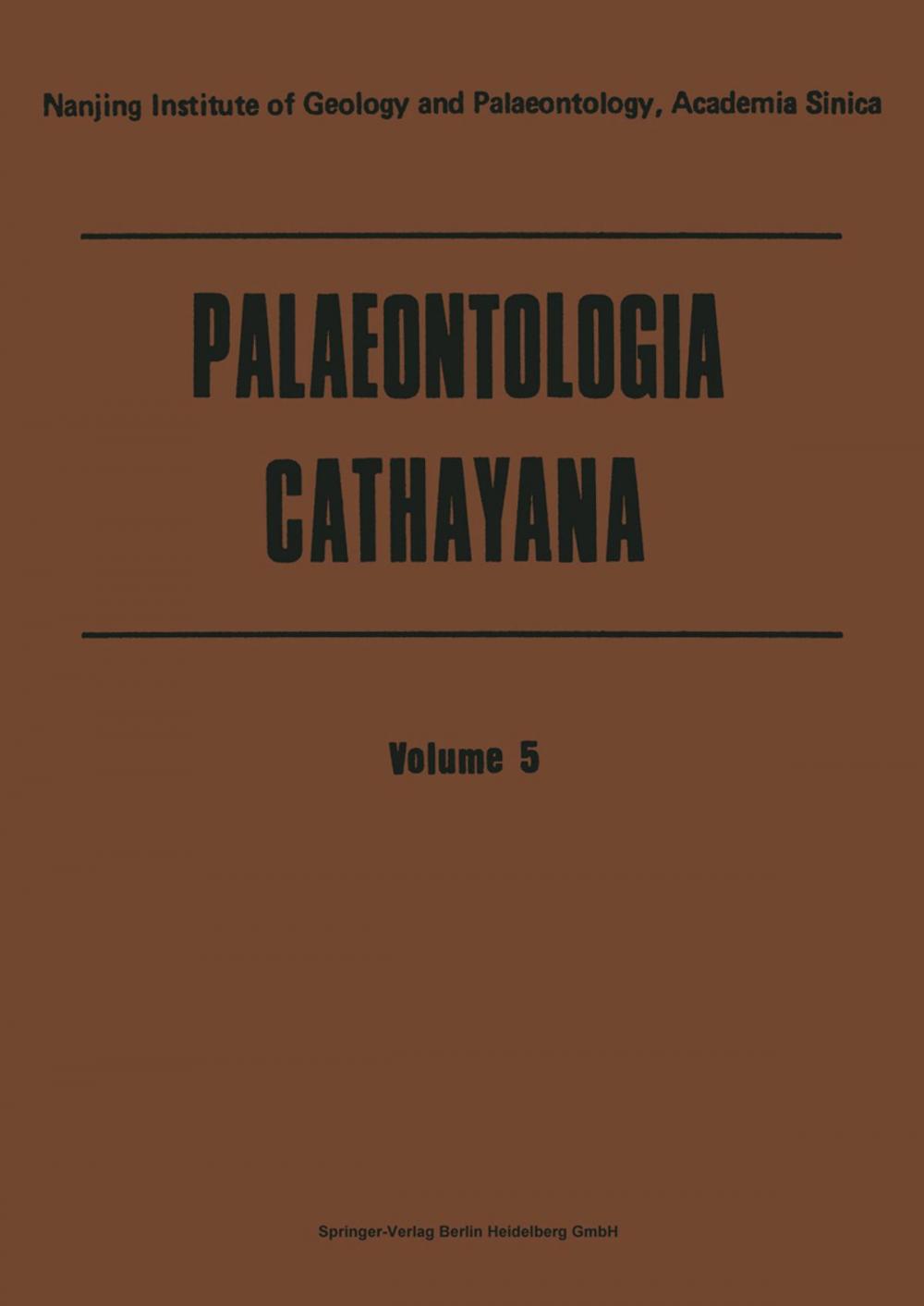 Big bigCover of Palaeontologia Cathayana