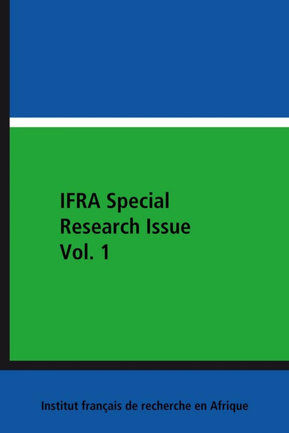 Big bigCover of IFRA Special Research Issue Vol. 1