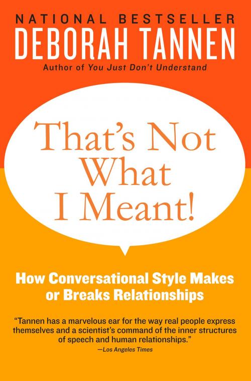 Cover of the book That's Not What I Meant! by Deborah Tannen, Harper Perennial