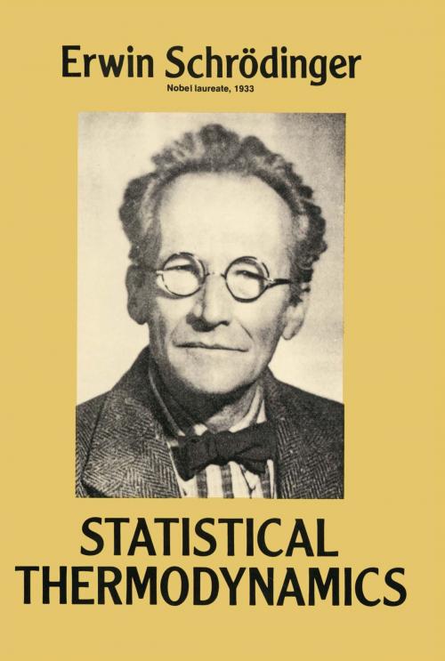 Cover of the book Statistical Thermodynamics by Erwin Schrodinger, Dover Publications