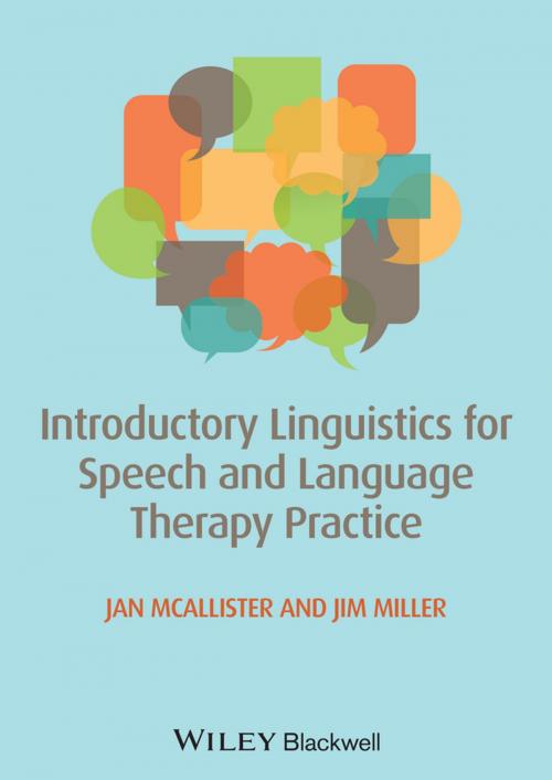 Cover of the book Introductory Linguistics for Speech and Language Therapy Practice by Jan McAllister, James E. Miller, Wiley