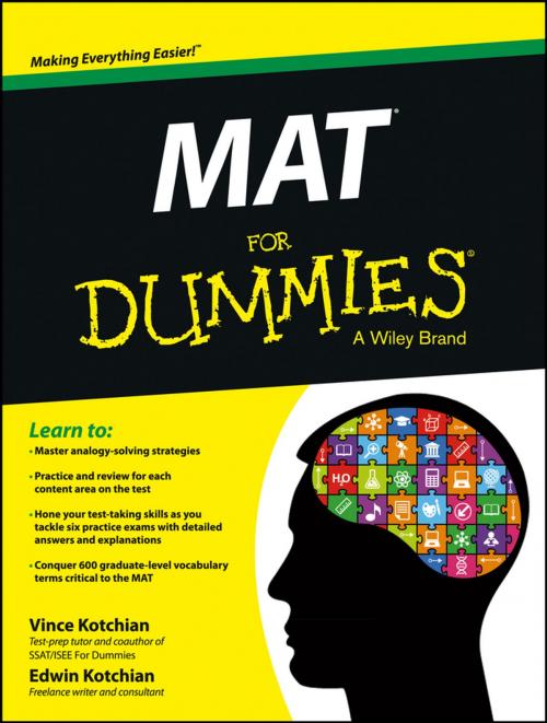 Cover of the book MAT For Dummies by Vince Kotchian, Edwin Kotchian, Wiley