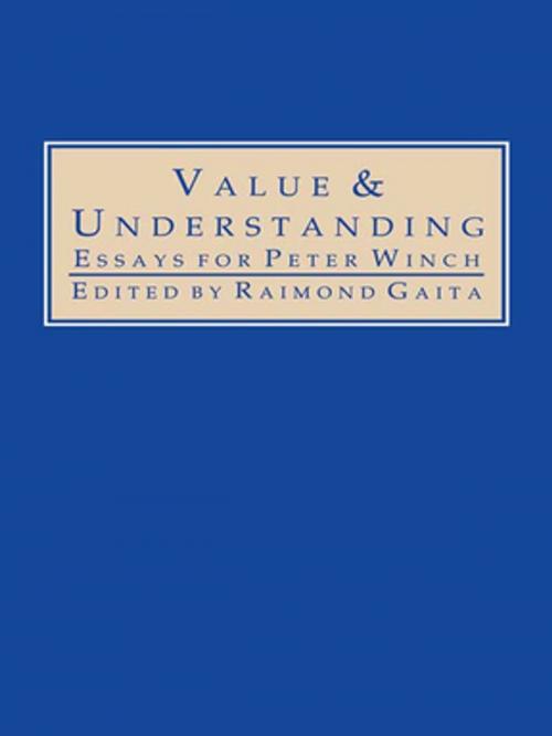 Cover of the book Value and Understanding by Raimond Gaita, Taylor and Francis