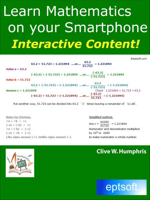 Cover of the book Learn Mathematics on your Smartphone by Clive W. Humphris, Clive W. Humphris