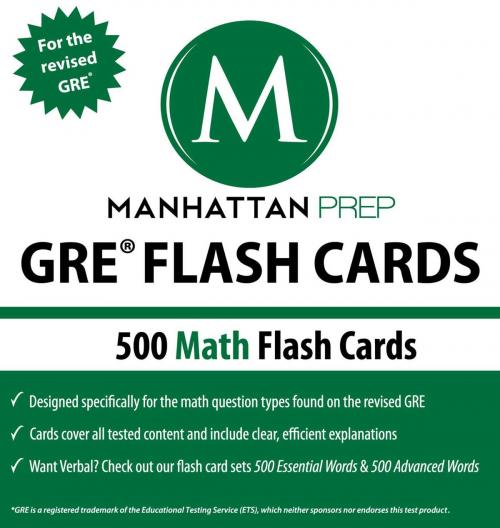 Cover of the book 500 GRE Math Flash Cards by Manhattan Prep, Manhattan Prep Publishing