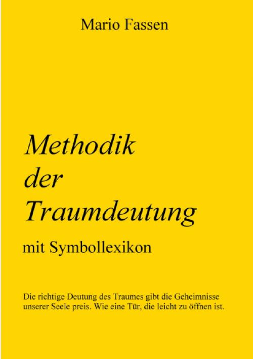 Cover of the book Methodik der Traumdeutung by Mario Fassen, Books on Demand