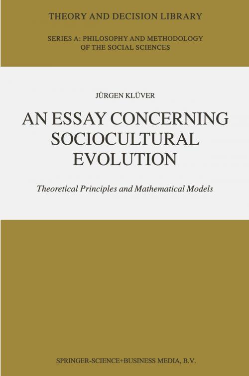 Cover of the book An Essay Concerning Sociocultural Evolution by Jürgen Klüver, Springer Netherlands