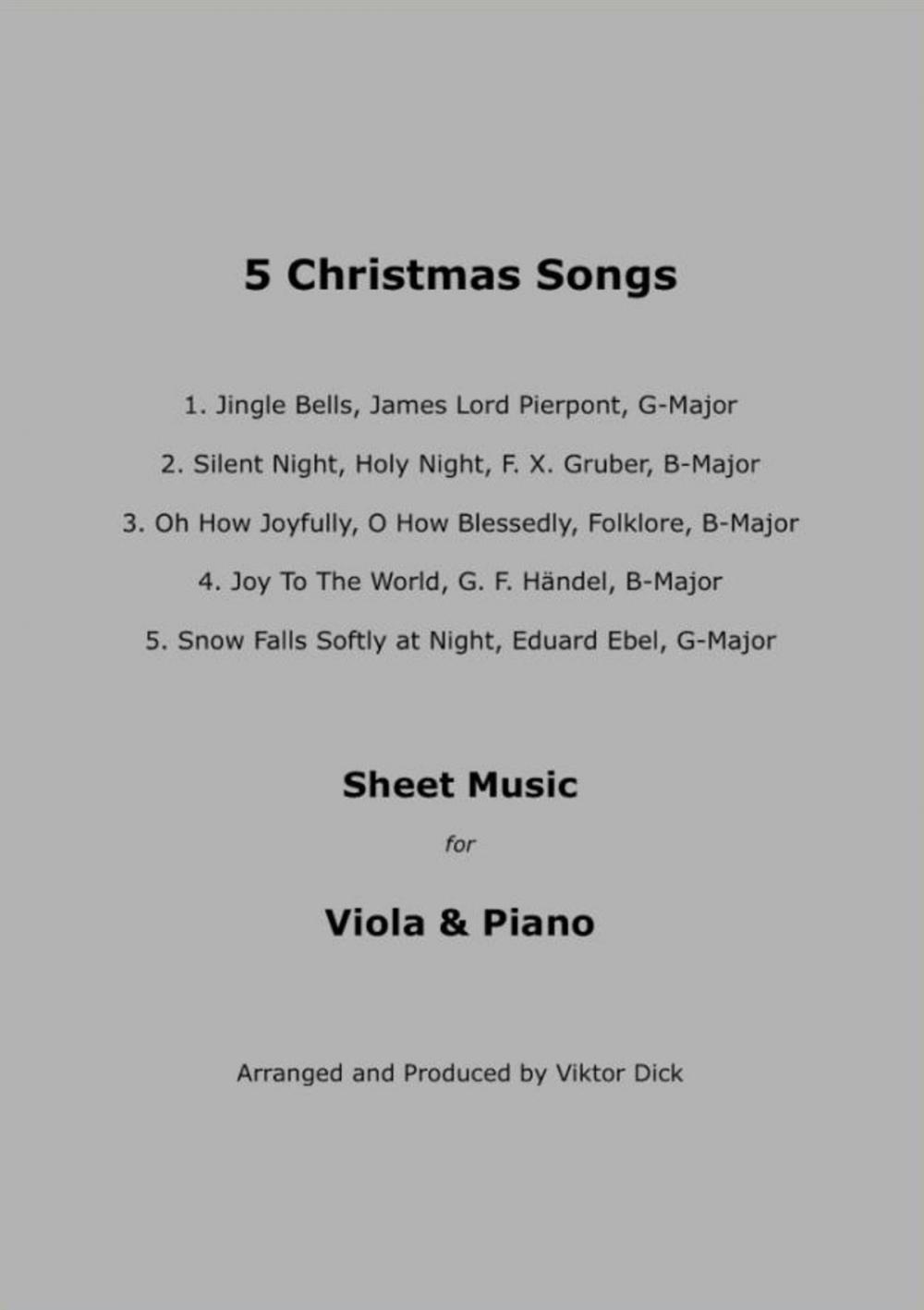Big bigCover of 5 Christmas Songs - Sheet Music for Viola & Piano