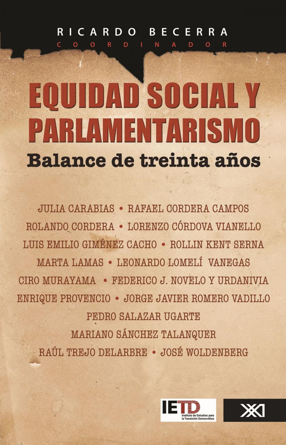 Big bigCover of Equidad social y parlamentarismo. Balance de treinta años