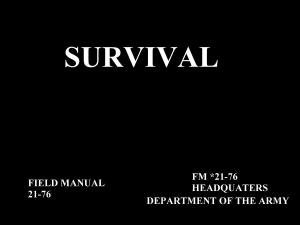 Book cover of US ARMY Survival Manual FM 21-76