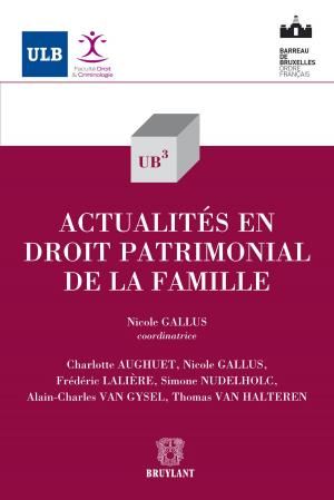 Cover of the book Actualités en droit patrimonial de la famille by Jean-Yves Carlier
