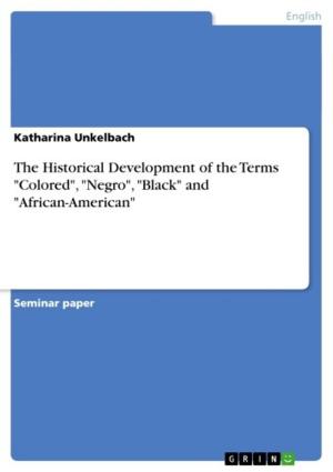 Cover of the book The Historical Development of the Terms 'Colored', 'Negro', 'Black' and 'African-American' by Marina Schmidt