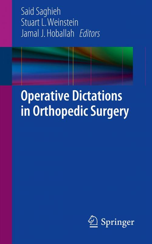 Cover of the book Operative Dictations in Orthopedic Surgery by , Springer New York