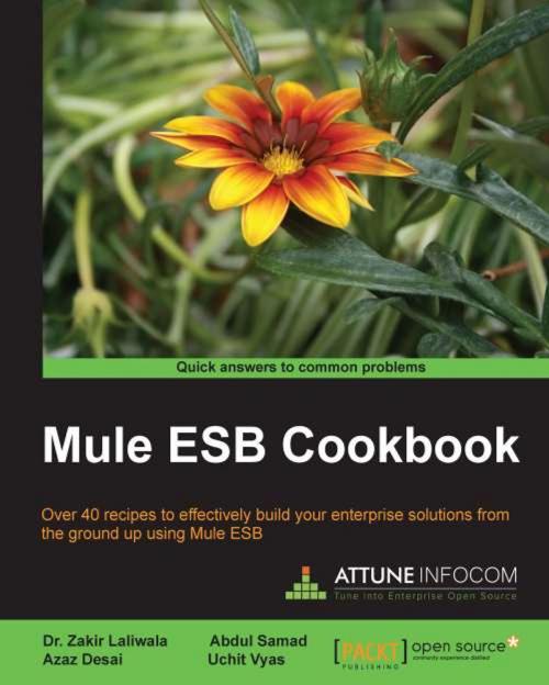 Cover of the book Mule ESB Cookbook by Dr. Zakir Laliwala, Abdul Samad, Azaz Desai, Uchit Vyas, Packt Publishing