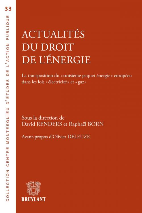 Cover of the book Actualités du droit de l'énergie by Olivier Deleuze, Bruylant